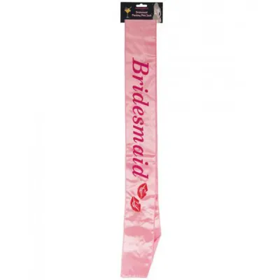 Bridesmaid Flashing Sash Kisses Pink