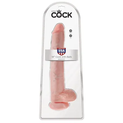 King Cock 14 Cock With Balls Light