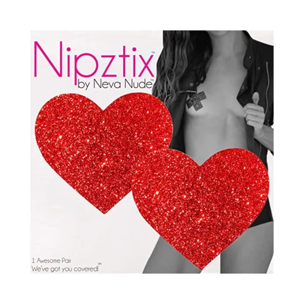 Neva Nude Pasty Hearts Glitter Red — image 5 of 9