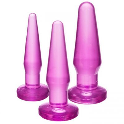 Set of 3 Training Butt Plugs Purple