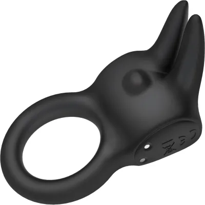 Rabbit Love Ring Silicone Rechargeable Vibrating Cock Ring By The Rabbit Company Black