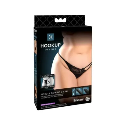 Hookup Remote Bowtie Bikini Black Fits Size Xl xxl