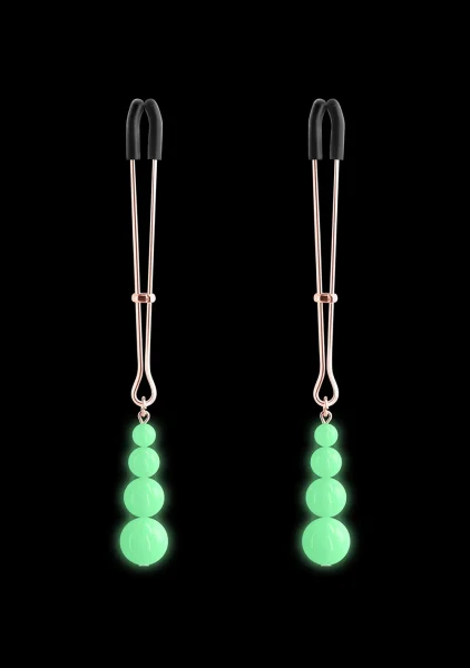 Bound Adjustable G2 Glow In The Dark Nipple Clamps by NS Novelties - Gunmetal