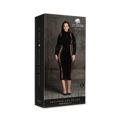 Club Wear Shots Le Desir Shade Carme Xi Dress With Turtleneck Black Queen Size