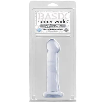 Basix Rubber Works 6 5 Inch Dong With Suction Cup Clear