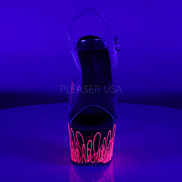 7 inches Heel, 2 3/4 inches PF Ankle Strap Sandal, Blacklight Reactive — image 14 of 16