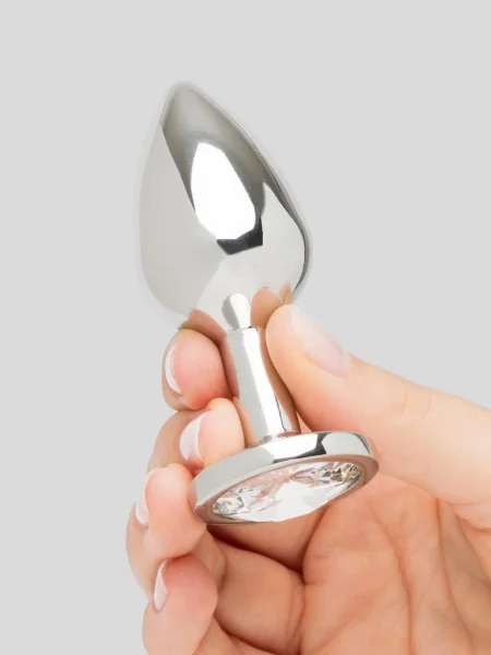 Lovehoney Luxury Crystal Stainless Steel Silver Butt Plug 3 Inch
