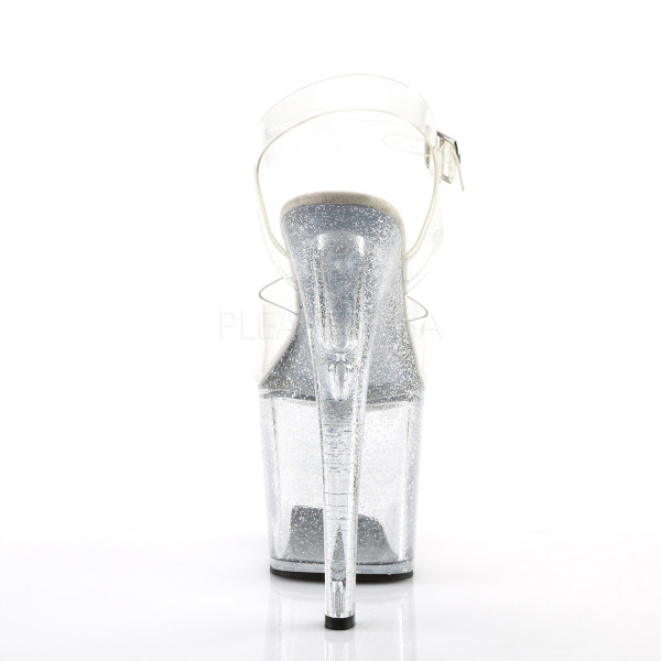 7 1/2 inches Heel, 3 1/2 inches PF Ankle Strap Sandal W/Glitters — image 8 of 8