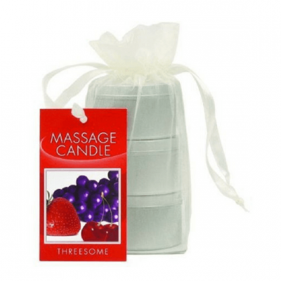 Massage Candle Threesome Gift Set Cherry Grape Strawberry