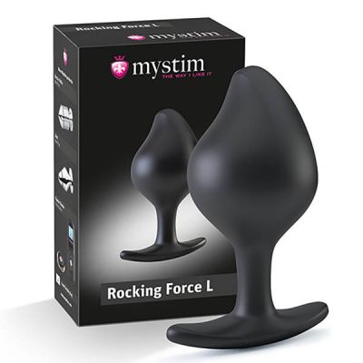 Mystim Rocking Force Black Large Butt Plug with E Stim
