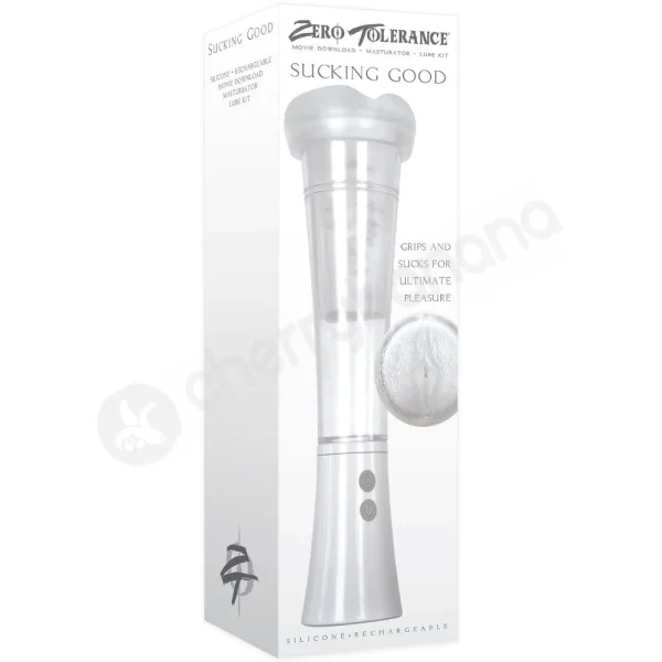 Zero Tolerance Sucking Good White Vibrating Masturbator With Vacuum Suction
