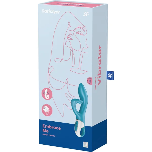 Satisfyer Embrace Me Silicone Rechargeable Flexible Dual Stimulation Vibrator - Turquoise