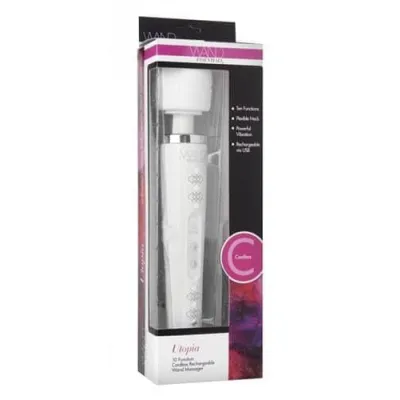 Utopia 10 Function Cordless Rechargeable Wand Massager White
