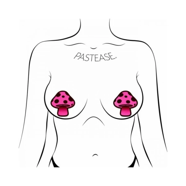 Pastease Mushroom: Neon Pink Shroom Nipple Pasties