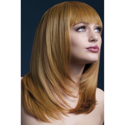 Wig With Layers Chestnut Brown