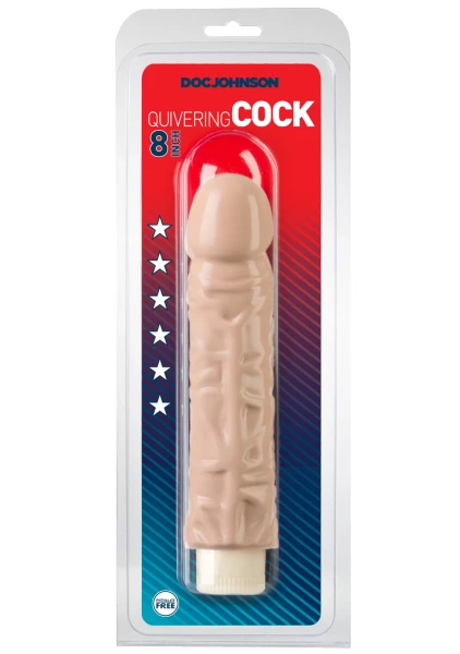Quivering 8 inch Cock Vibe - Black