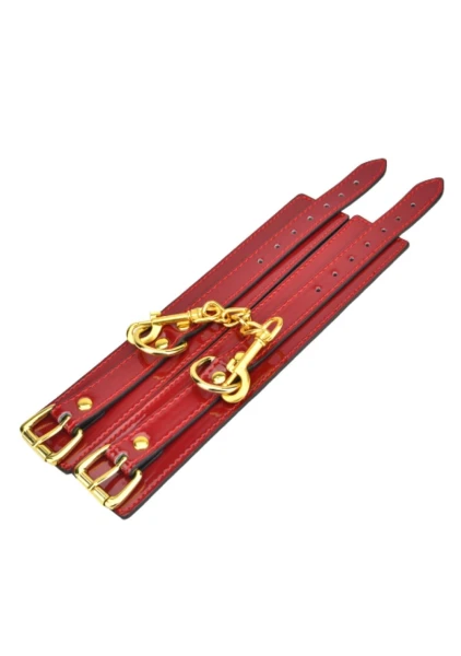 Bound to Please Red Wrist Cuffs