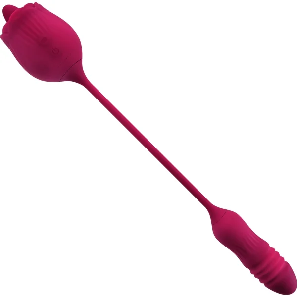 Wild Rose Rechargeable Silicone Dual Clitoral Stimulator By Evolved Novelties - Red