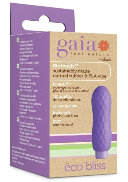 Gaia Eco Bliss Rechargeable Waterproof Plant Based Clitoral Vibrator By Blush - Lilac