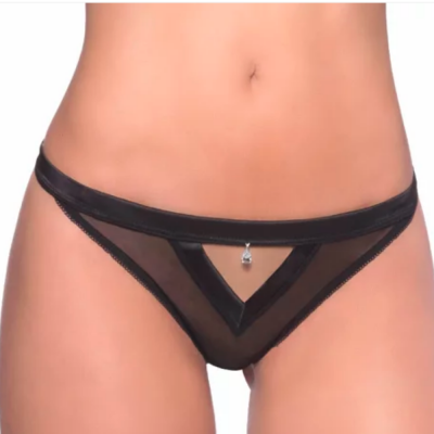 Oh La La Cherie Mesh Thong w Rhinestone Drop