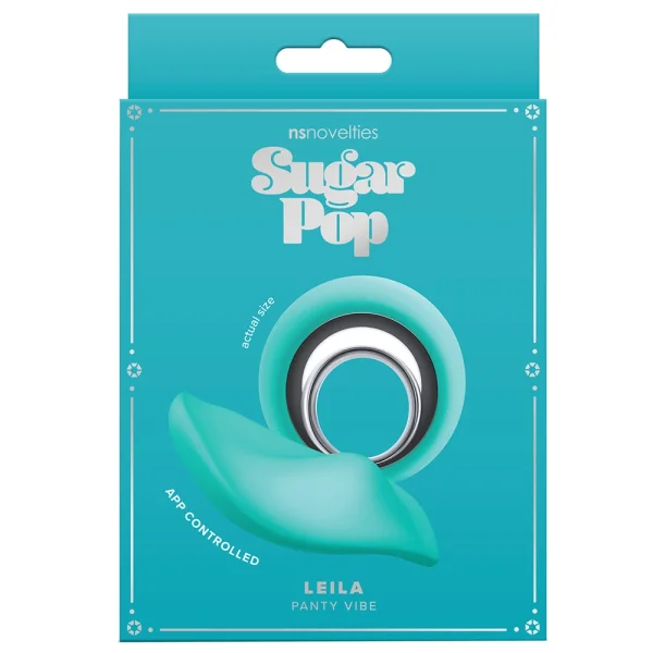 Sugar Pop Leila Rechargeable Silicone App Enabled Panty Vibe With Remote - Teal