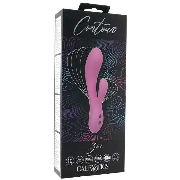 Contour Zoie Silicone Waterproof Rechargeable Rabbit Style Vibrator By CalExotics