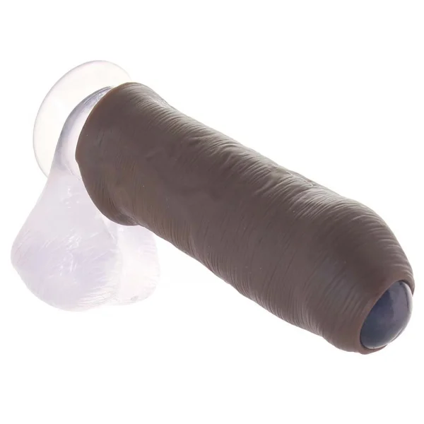 Fantasy X-tensions Elite Silicone 7" Uncut Penis Extension - Chocolate