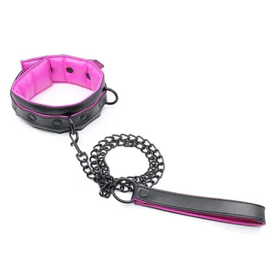 Love In Leather Faux Leather Padded Collar and Lead Set