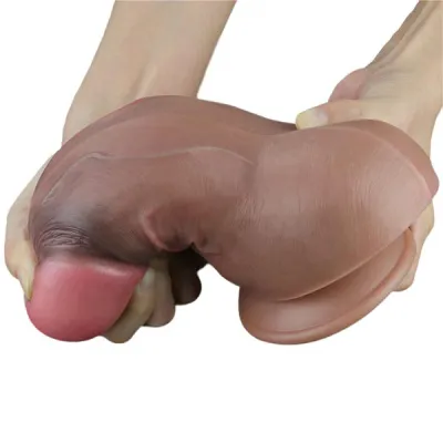 Nature Cock 7 Inch Girthy Dual Layered Platinum Silicone Dildo