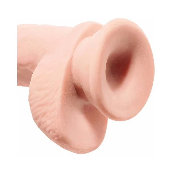 King Cock Triple Density 10 inches Fat Dildo with Balls Beige