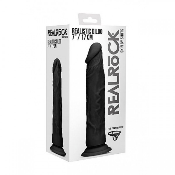 REALROCK 7 Inch Realistic Dildo - Black — image 5 of 5