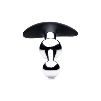 Dark Drop Metal and Silicone Beaded Anal Plug