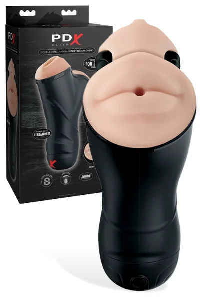 Pipedream Lifelike Dual Entry Vibrating Masturbator