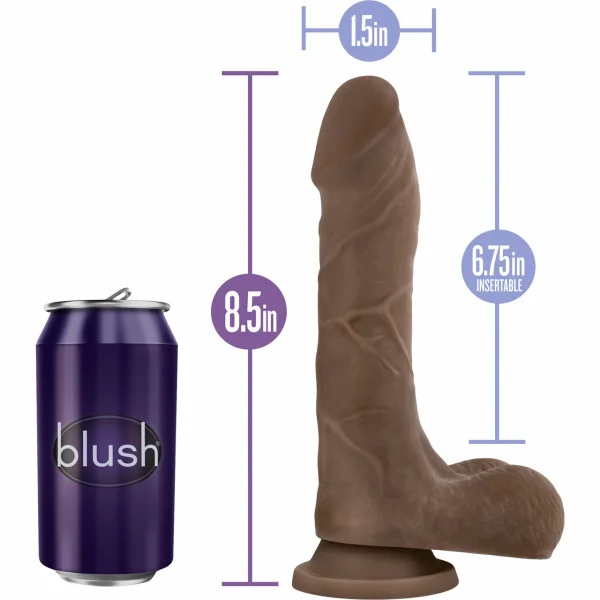 Au Naturel Mr. Perfect Sensa Feel Dual Density Dildo By Blush - Chocolate