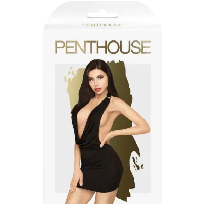 Penthouse Heart Rob Black Mini Dress with Thong