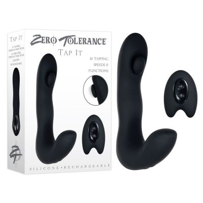 Zero Tolerance Tap It Black 14 6 cm USB Rechargeable Prostate Massager with Remote