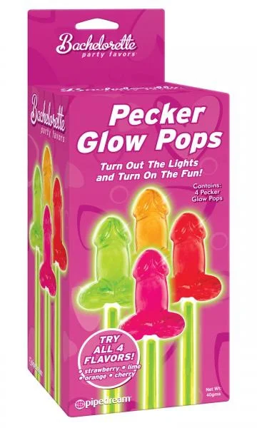 Bachelorette Pecker Glow Pops 4 Pack