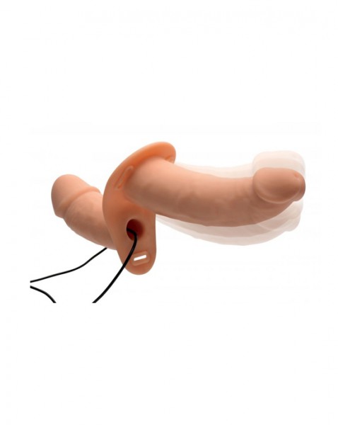 Power Pegger Silicone Vibrating Double Dildo With Harness