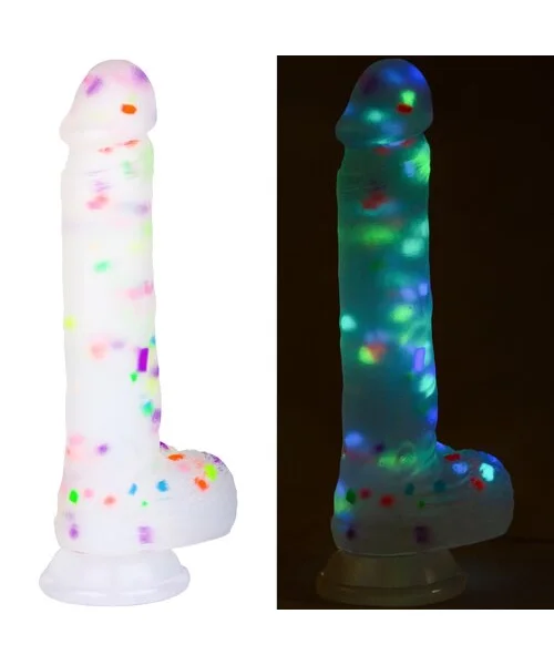 Bondara Confetti Cannon Glow in the Dark Dildo - 8 Inch — image 6 of 6