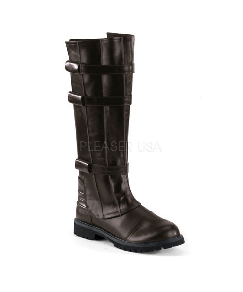WALKER-130 - Super Hero Brown Pu Men's Knee Boot