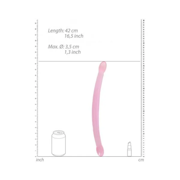 Realrock Crystal Clear Non-realistic Double Dong 17 In. Pink
