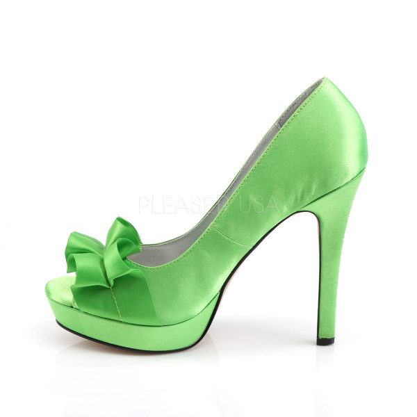 4 3/4 inches Heel, 1 inches PF Peep Toe Pump w/Ribbon Across Vamp — image 11 of 12