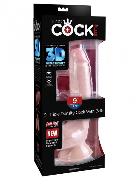 King Cock Plus 9" 3D Cock w/ Balls