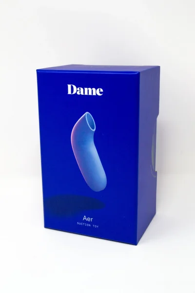 AER Silicone Rechargeable Waterproof Pressure Wave Suction Toy By Dame - Periwinkle