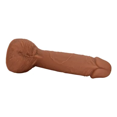 Realistic Feel Brown Silicone Dildo With Balls For Orgasmic Internal External Pleasure With Every Thrust