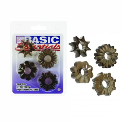 Basic Essentials Set of 4 Rings Smoke