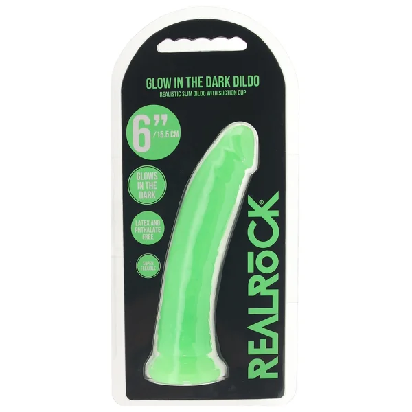 RealRock Glow In The Dark 6 Inch Slim Dildo