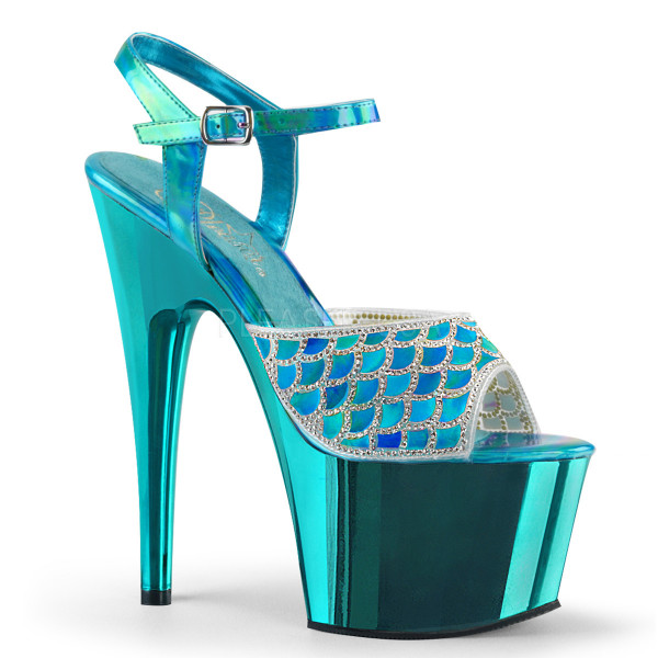 7 inches Heel, 2 3/4 inches Chrome PF Ankle Strap Sandal