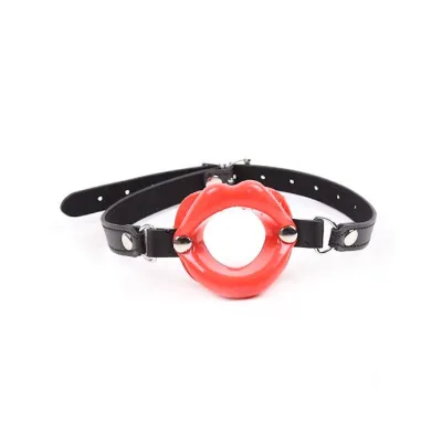 Lip Mouth Gag With Strap Red