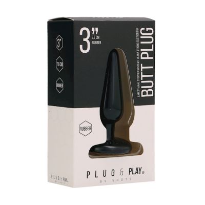 Butt Plug Basic Black 3 Inch